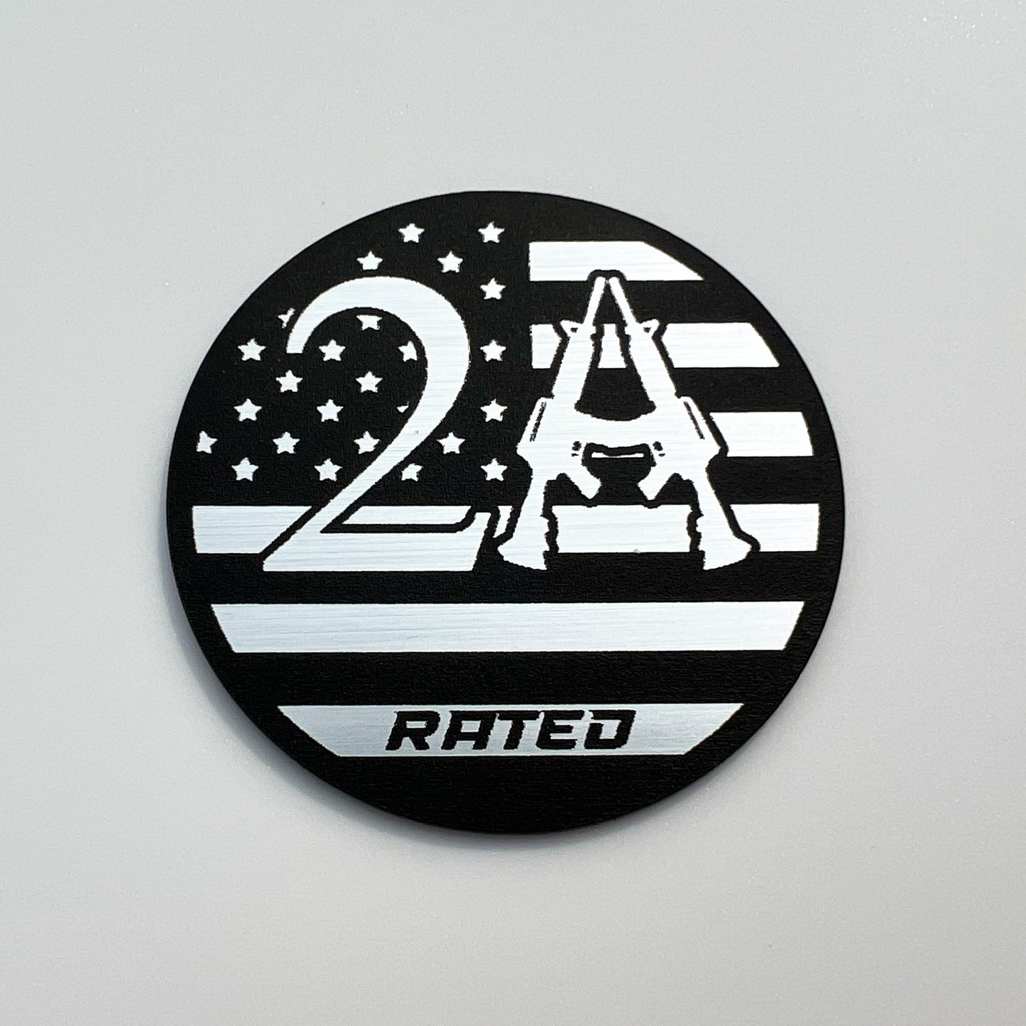 One (1) 2nd Amendment Rated Fender Badges fits JEEP WRANGLER YJ JL JK TJ CJ emblem