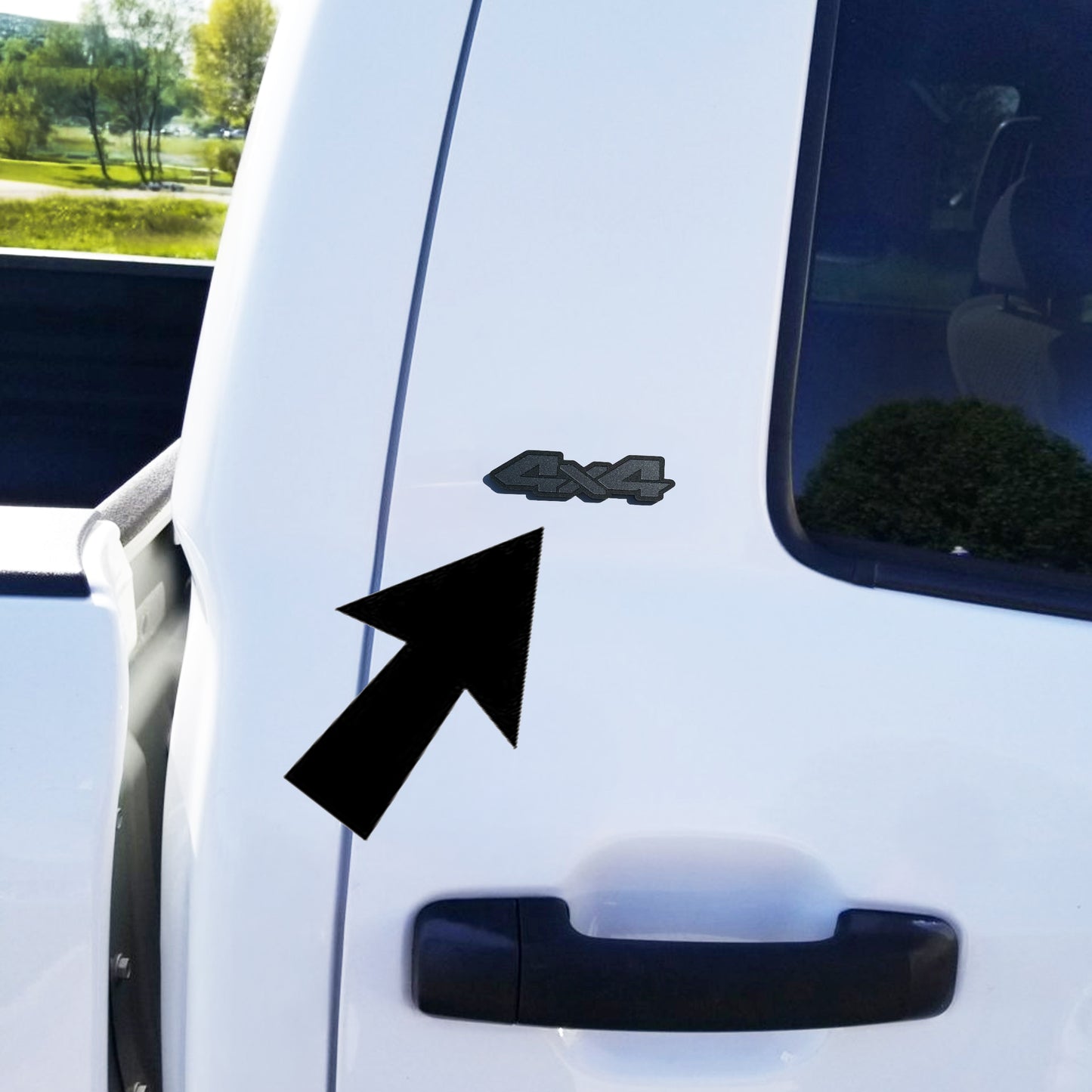 Two (2) 4x4 Truck Pillar Emblem Badges Fits Toyota Tacoma 4runner Tundra Silverado Ram