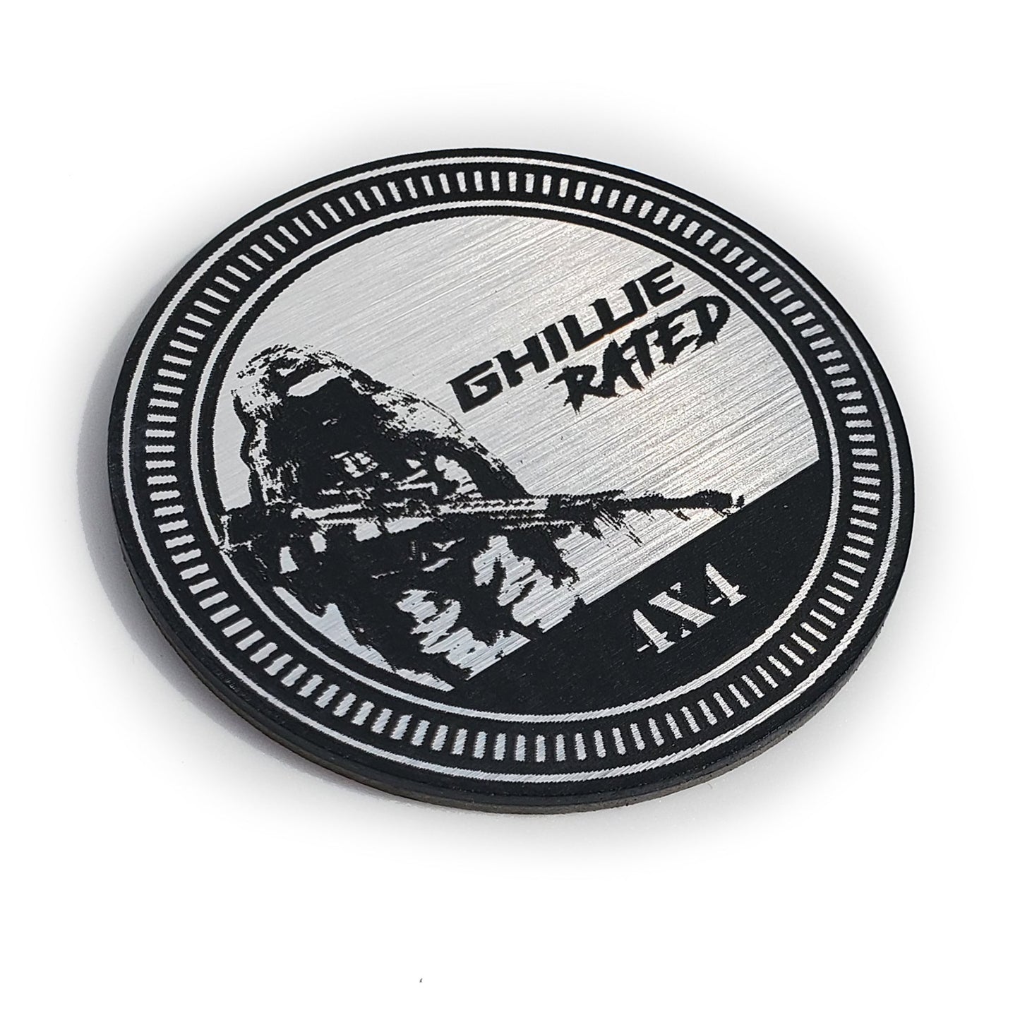 One (1) GHILLIE Rated Fender Badges fits JEEP WRANGLER YJ JL JK TJ CJ emblems
