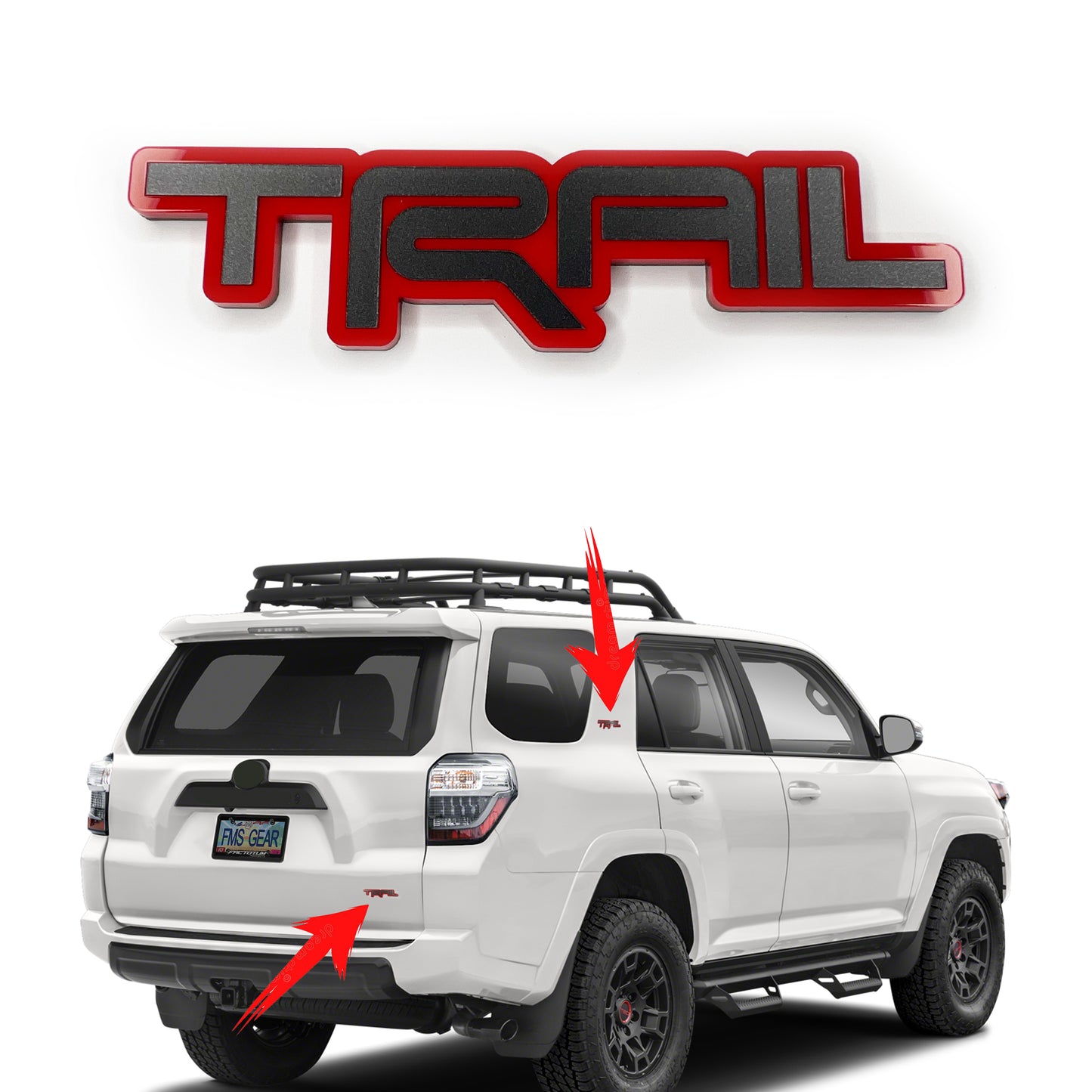 1 TRAIL Emblem Badge Fits Toyota FJ Tacoma 4runner TRD Tundra 40 Land Cruiser