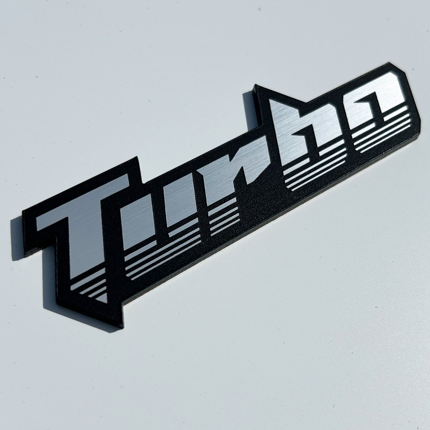 One Brushed TURBO Emblem Badge fits Honda Civic Type R and others