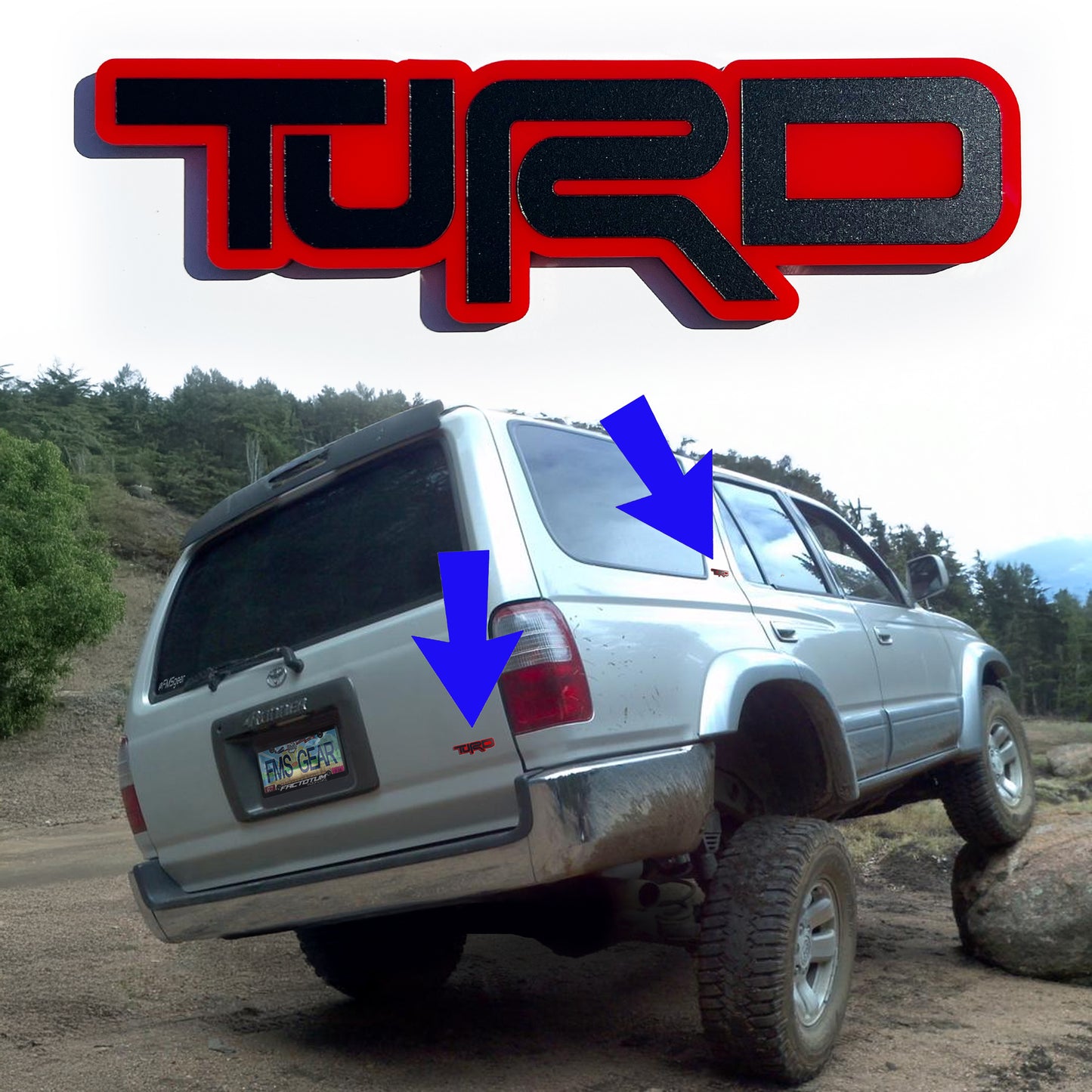 ONE (1) TuRD Car Truck Emblem Badge Fits Toyota FJ Tacoma 4runner Tundra 40 Land Cruiser Camry