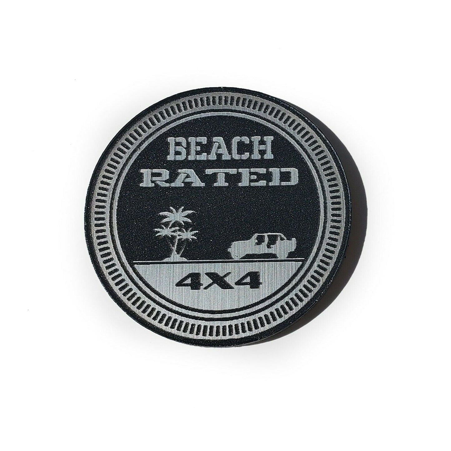 One (1) BEACH Rated Fender Badges fits JEEP WRANGLER YJ JL JK TJ CJ emblems