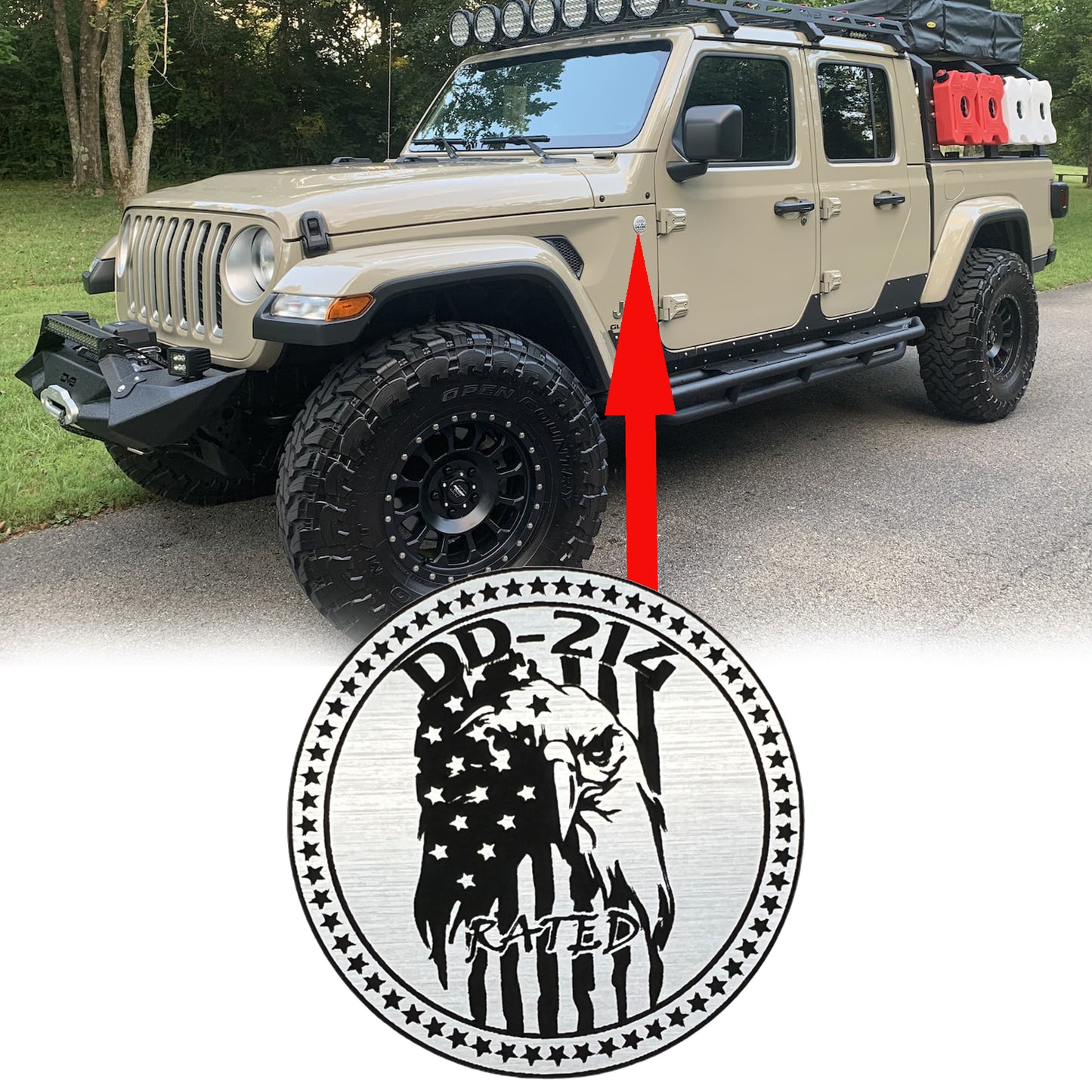 One (1) DD 214 Rated Fender Badges fits JEEP WRANGLER YJ JL JK TJ CJ emblems