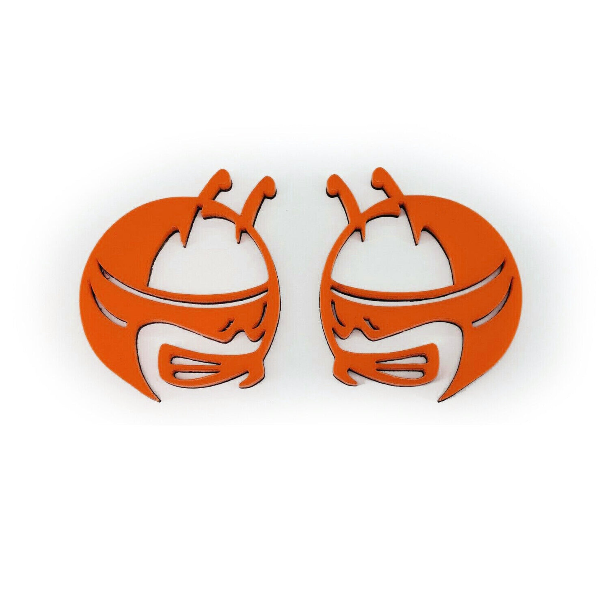 FMSgear orange Scat Pack head emblems with stylized bug design in matching pair
