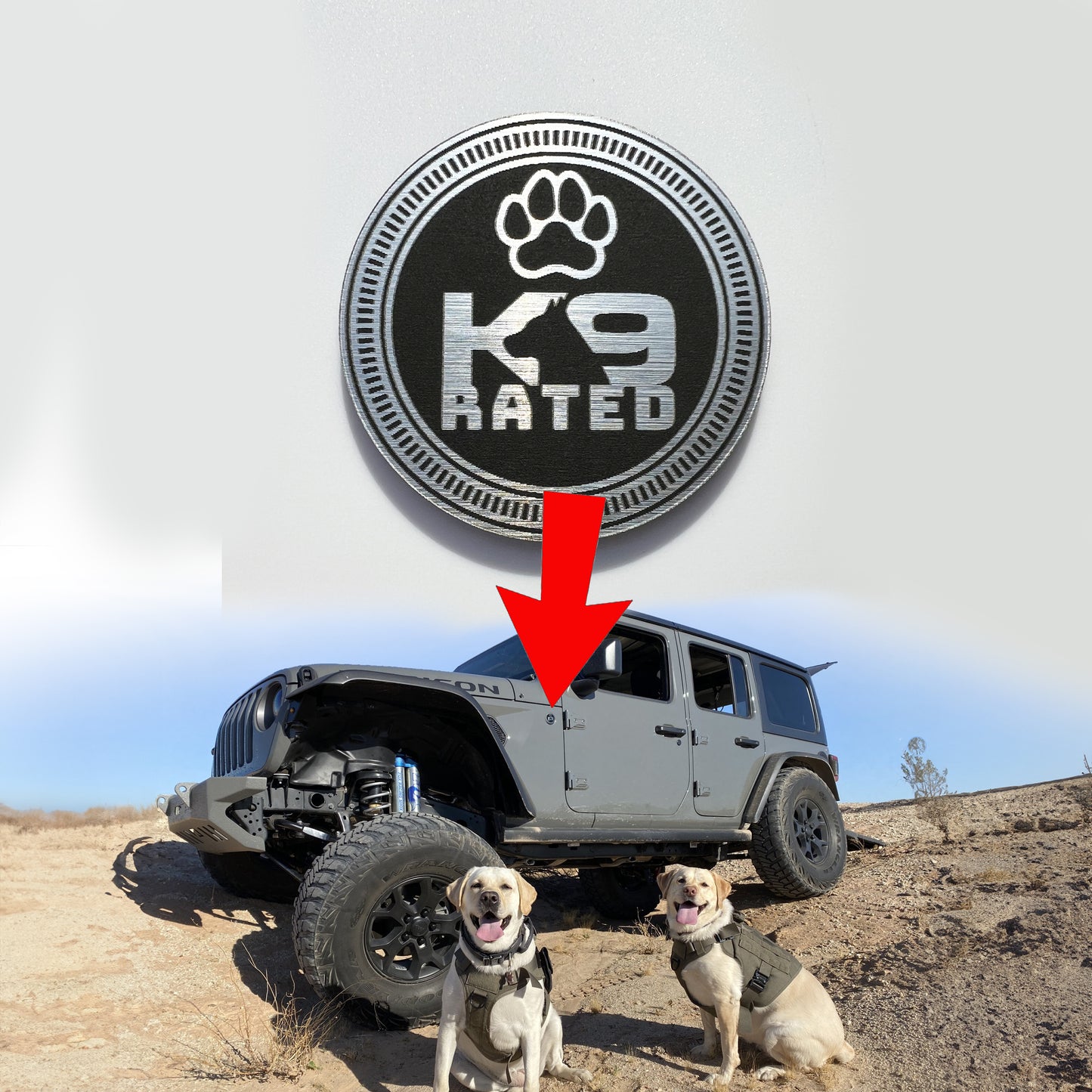 One (1) K9 Rated Fender Badges fits JEEP Gladiator Wrangler emblem