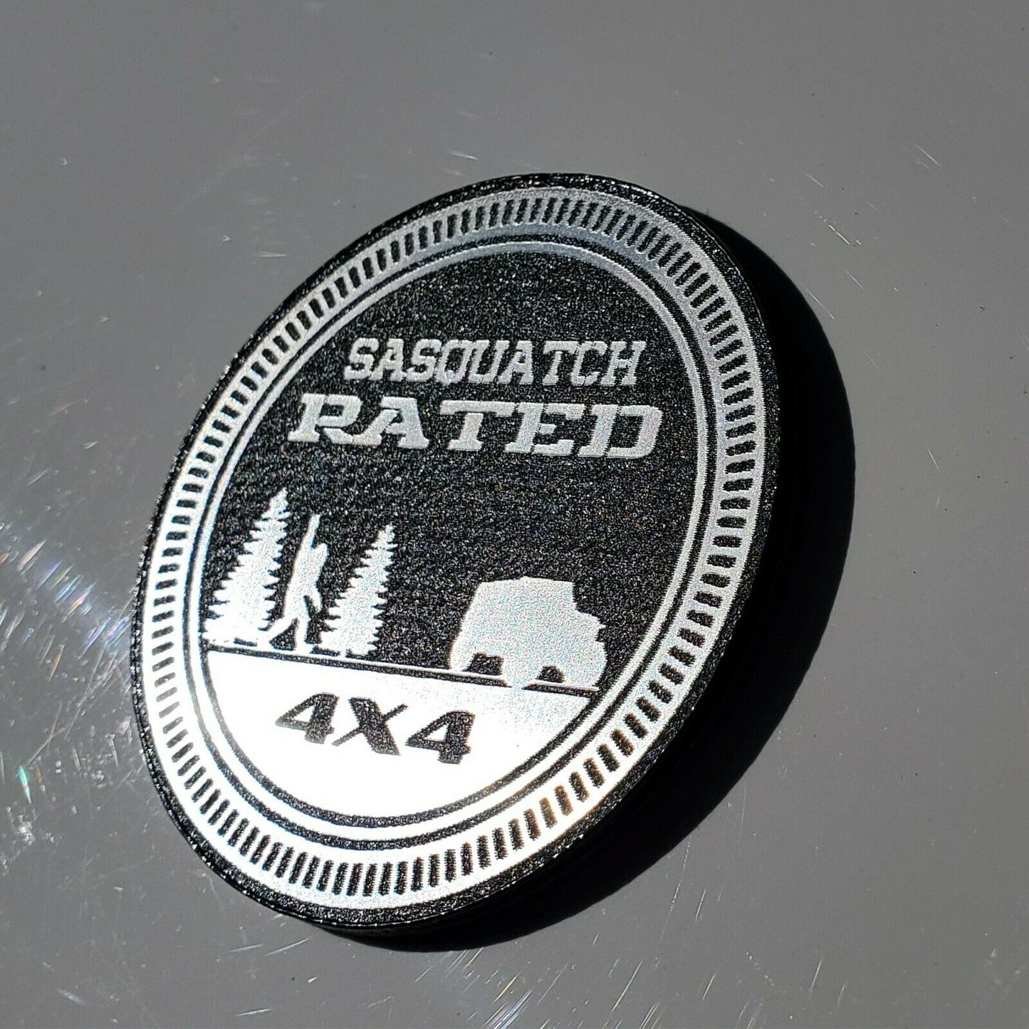 One (1) SASQUATCH Rated Fender Badges fits JEEP WRANGLER YJ JL JK TJ CJ emblems