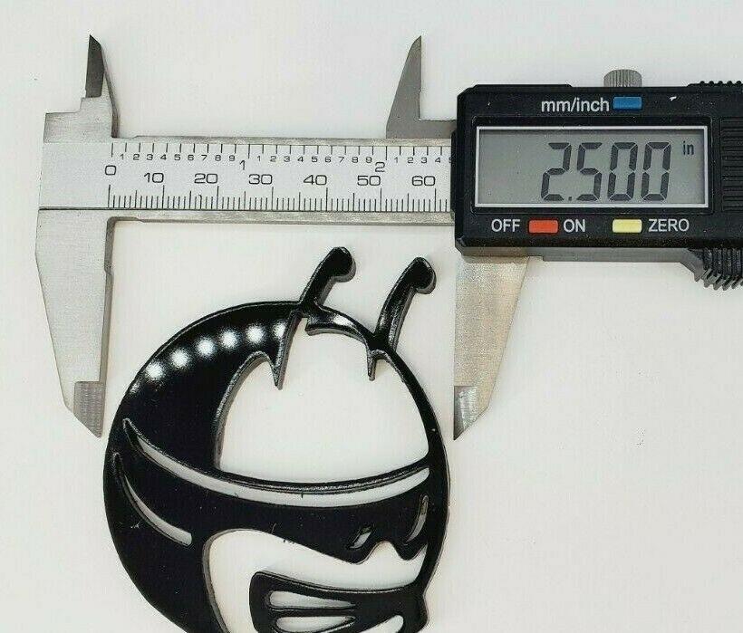 FMSgear Scat Pack head emblems measuring 2.5 inches in black with digital caliper