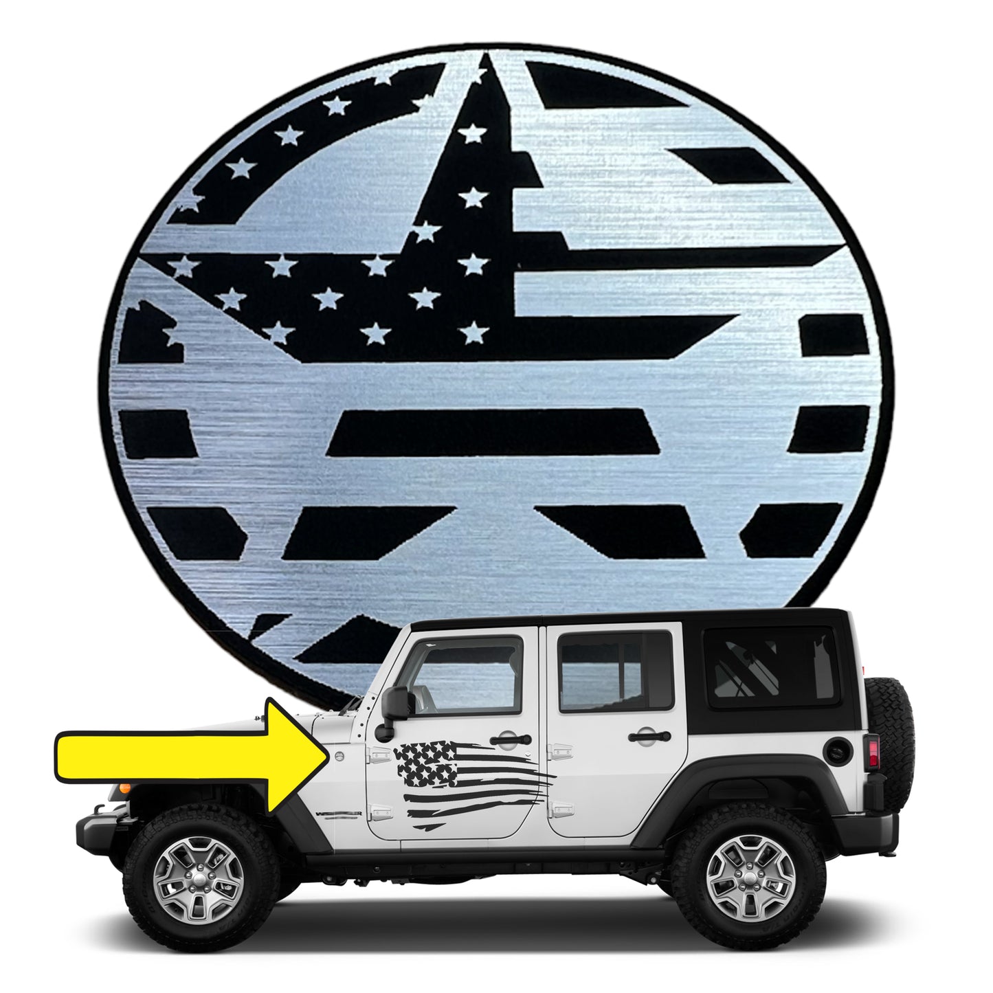 One (1) American Rated Fender Badges fits JEEP WRANGLER YJ JL JK TJ CJ emblem
