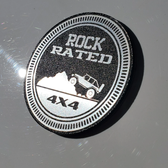 Pair (2) ROCK Rated Fender Badges fits JEEP WRANGLER YJ JL JK TJ CJ emblems