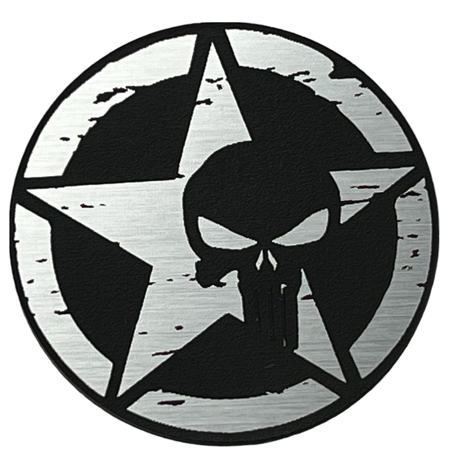 One (1) Punisher Rated Fender Badges fits JEEP WRANGLER YJ JL JK TJ CJ emblems