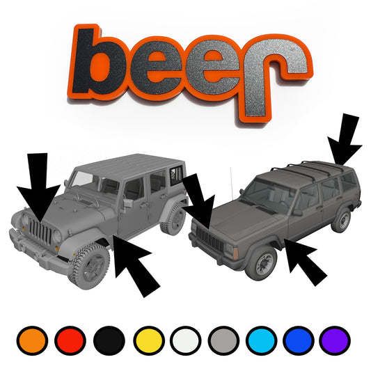 (1) Beer Fender Badges fits JEEP WRANGLER YJ JL JK TJ CJ XJ Cherokee emblems 4x4