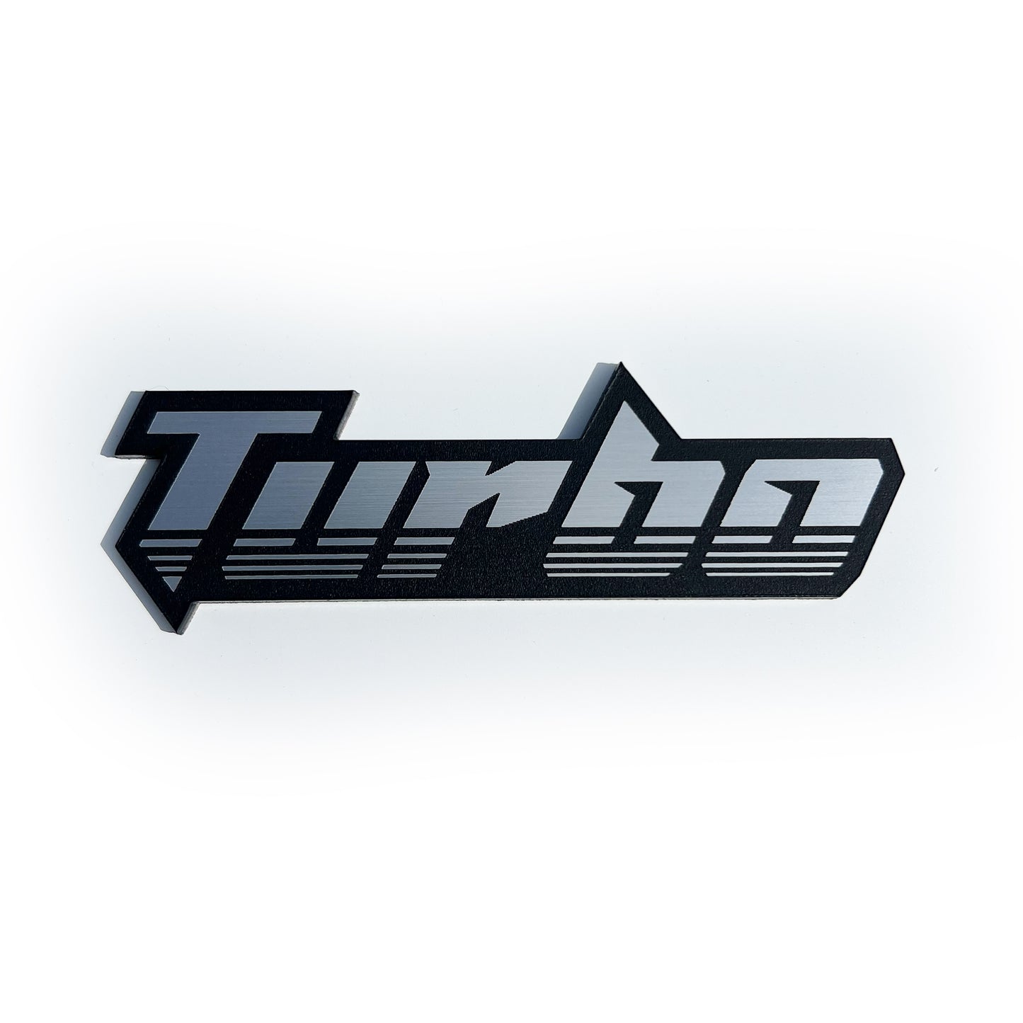 One Brushed TURBO Emblem Badge fits Honda Civic Type R and others