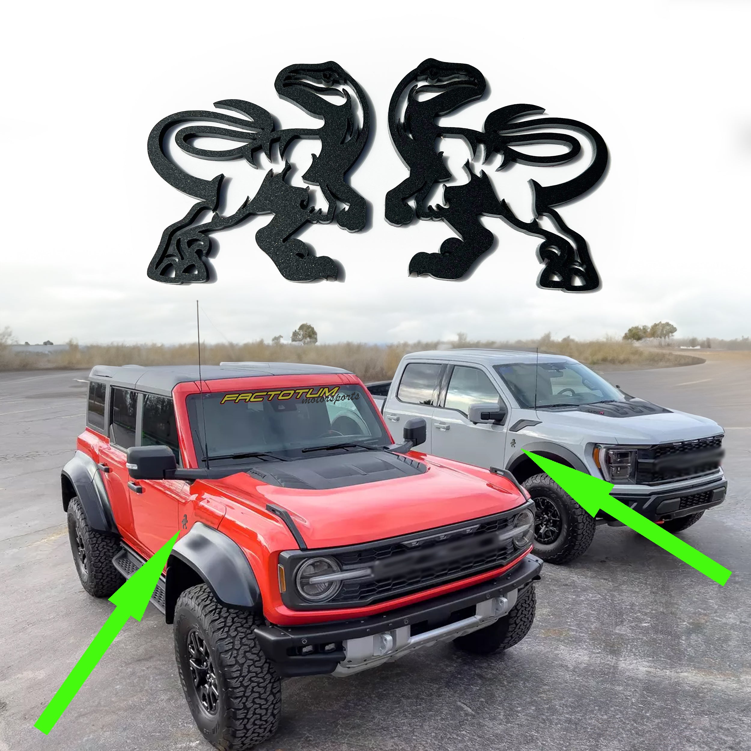 Pair Fender Raptor emblems fits FORD Bronco 2023-2024 F150 2010-24 bad ...
