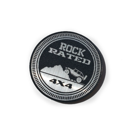 One (1) ROCK Rated Fender Badges fits JEEP WRANGLER YJ JL JK TJ CJ emblems