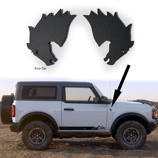 FMSgear Bronco Badlands custom auto accessories black emblems for driver and passenger side vehicle exterior